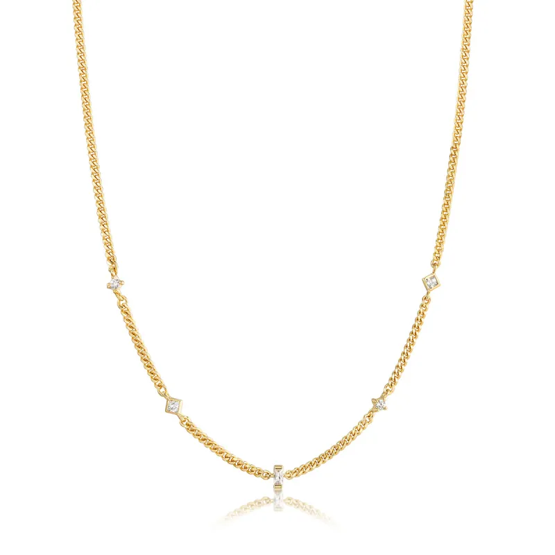 Gold Plated Multi CZ Stone Necklace sold by Silver Lotus
