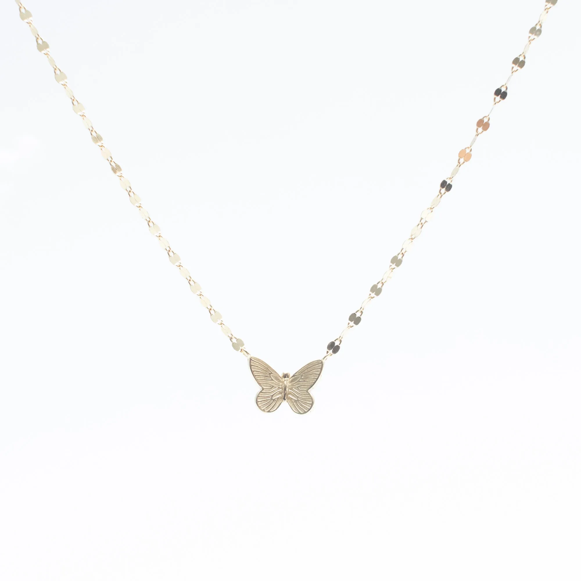 Gold Vermeil Buckle Chain Butterfly Necklace sold by Silver Lotus