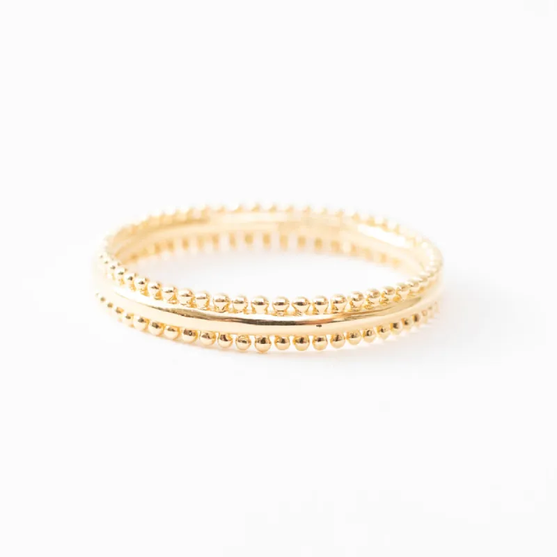 Gold Vermeil Slim Milgrain Edge Band sold by Silver Lotus