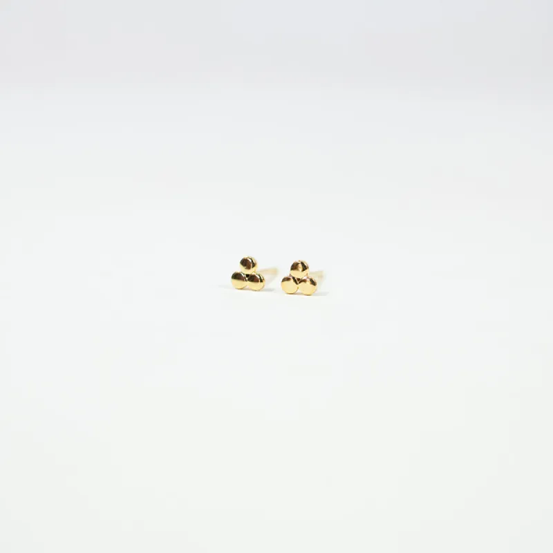 Gold Vermeil Three Disc Teeny Studs sold by Silver Lotus