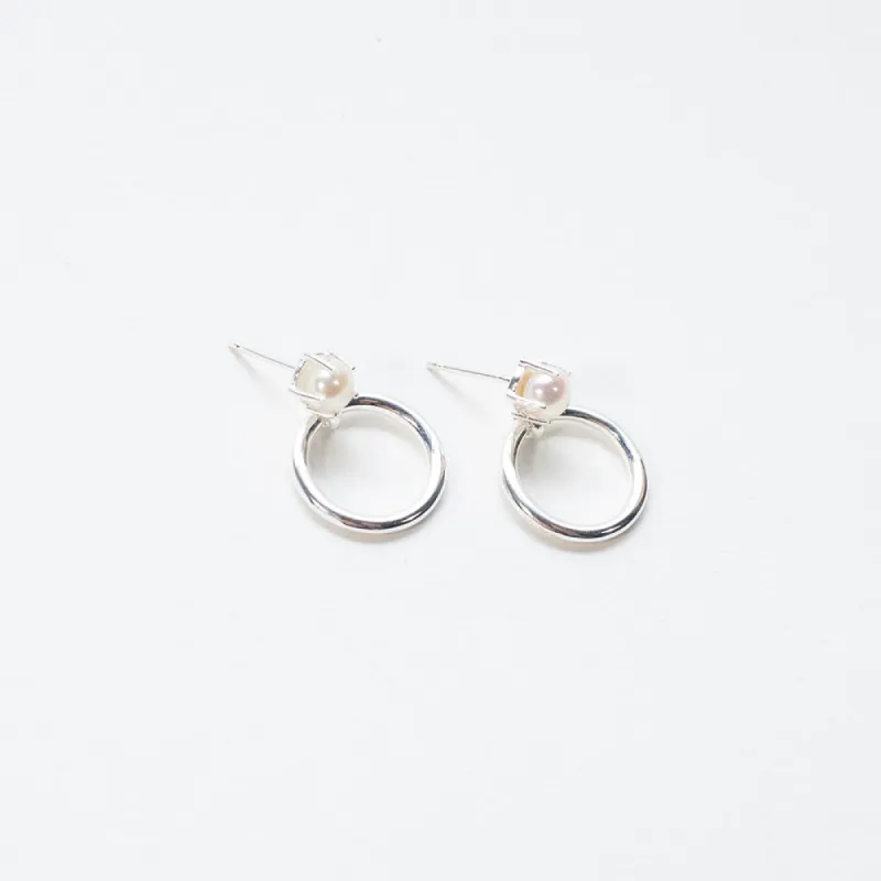 Silver Pearl with Hoop Studs sold by Silver Lotus