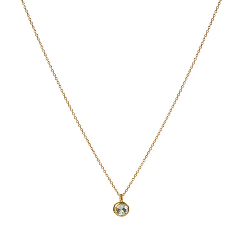 March Birthstone Necklace sold by Silver Lotus