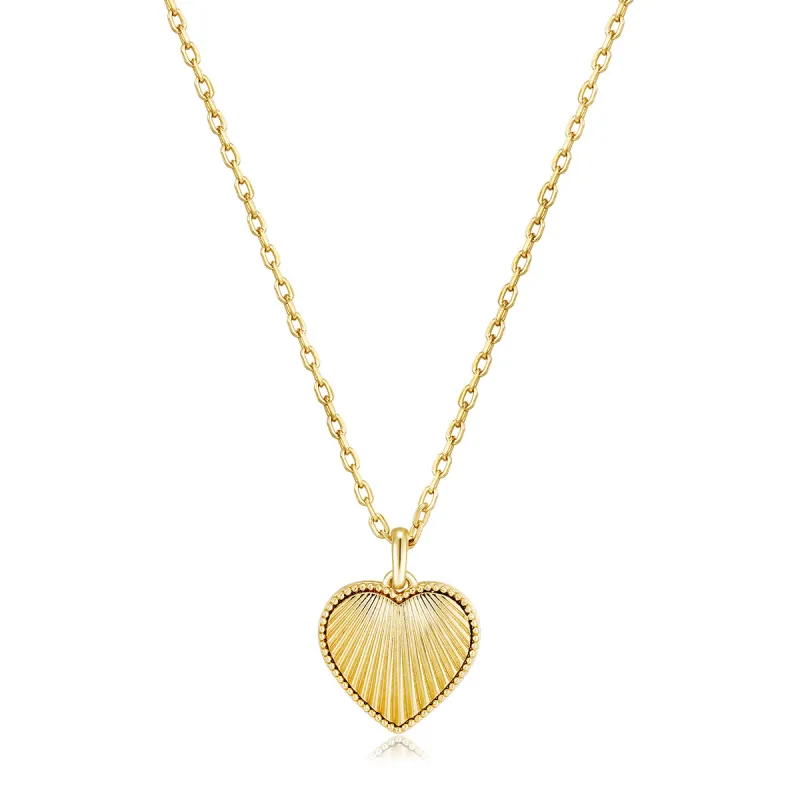 Gold Vermeil Scalloped Heart Necklace sold by Silver Lotus