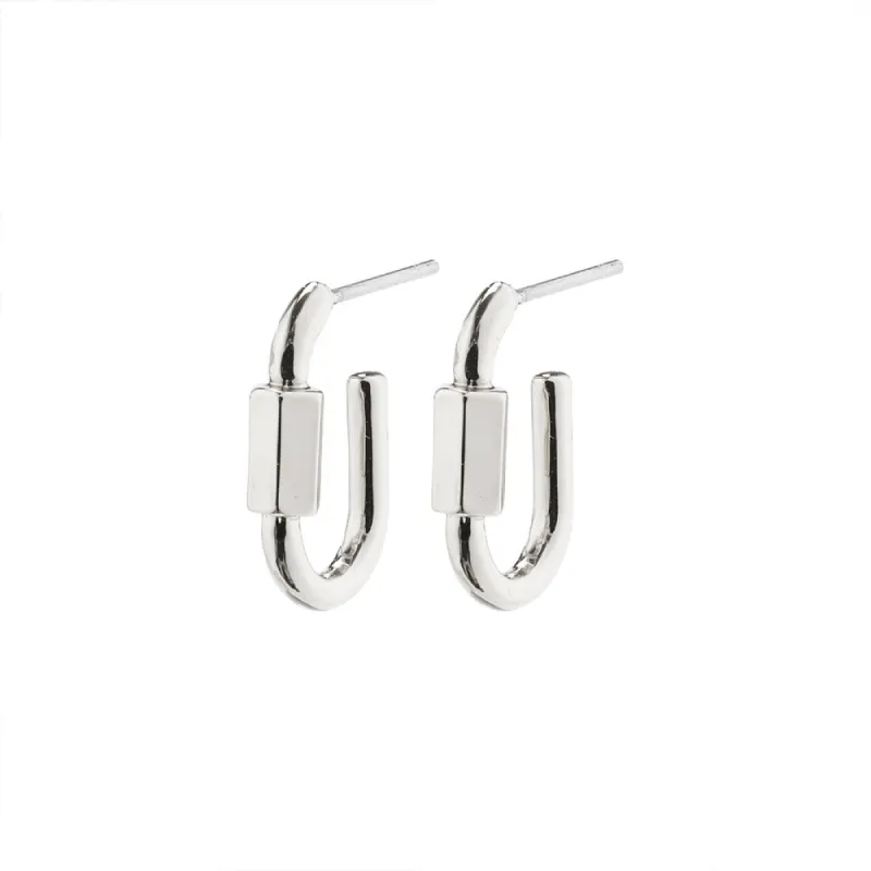 Hopeful Silver Plated Mini Carabiner Hoops sold by Silver Lotus
