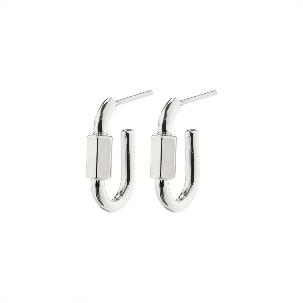 Hopeful Silver Plated Mini Carabiner Hoops sold by Silver Lotus