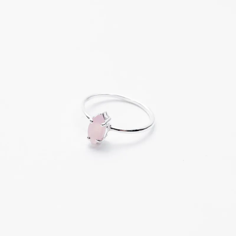 Silver Faceted Rose Quartz Ring sold by Silver Lotus