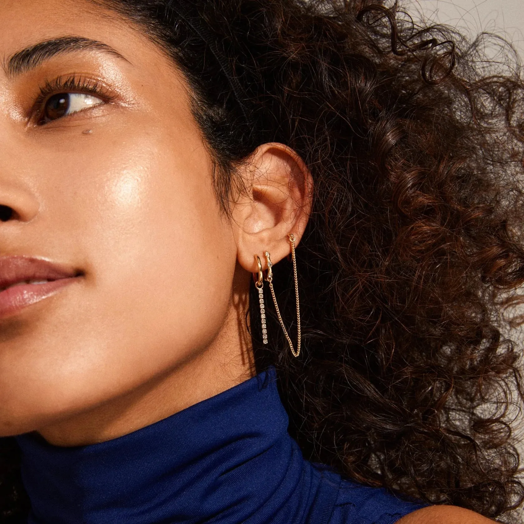 Lea Gold Plated Crystal Earring Set sold by Silver Lotus product image thumbnail 2