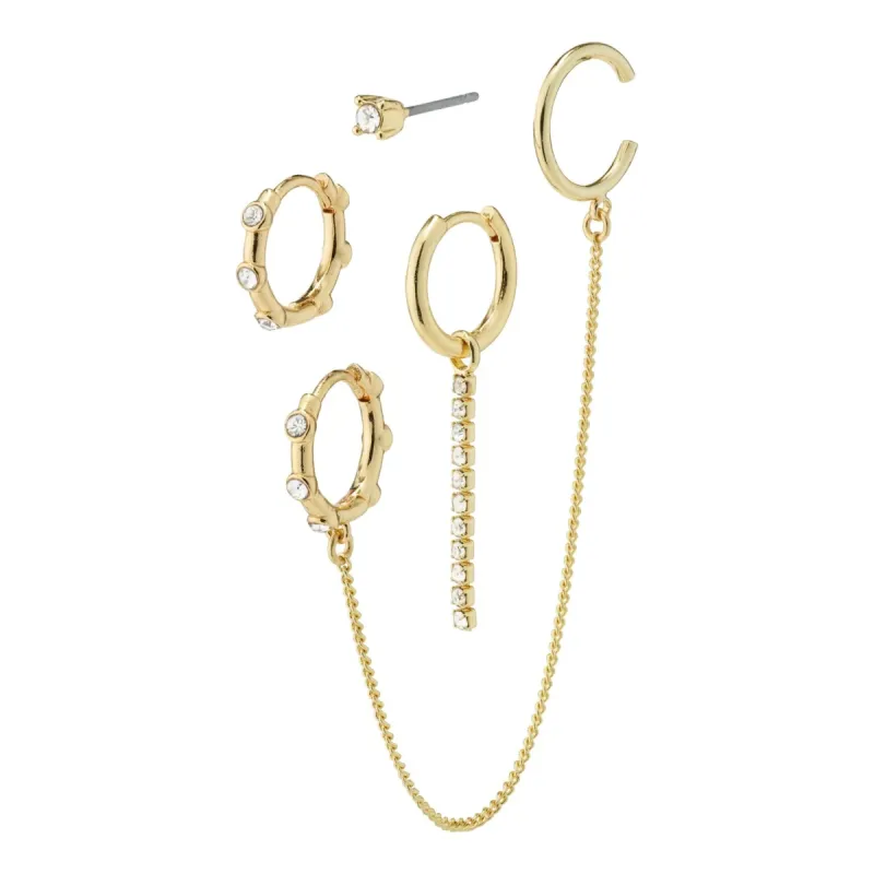 Lea Gold Plated Crystal Earring Set sold by Silver Lotus