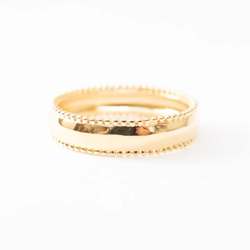 Gold Vermeil Wide Milgrain Edge Band sold by Silver Lotus