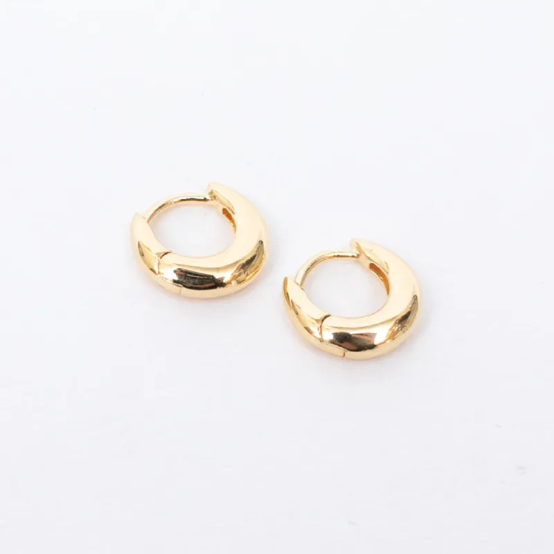 Gold Vermeil Small Crescent Click In Hoops sold by Silver Lotus
