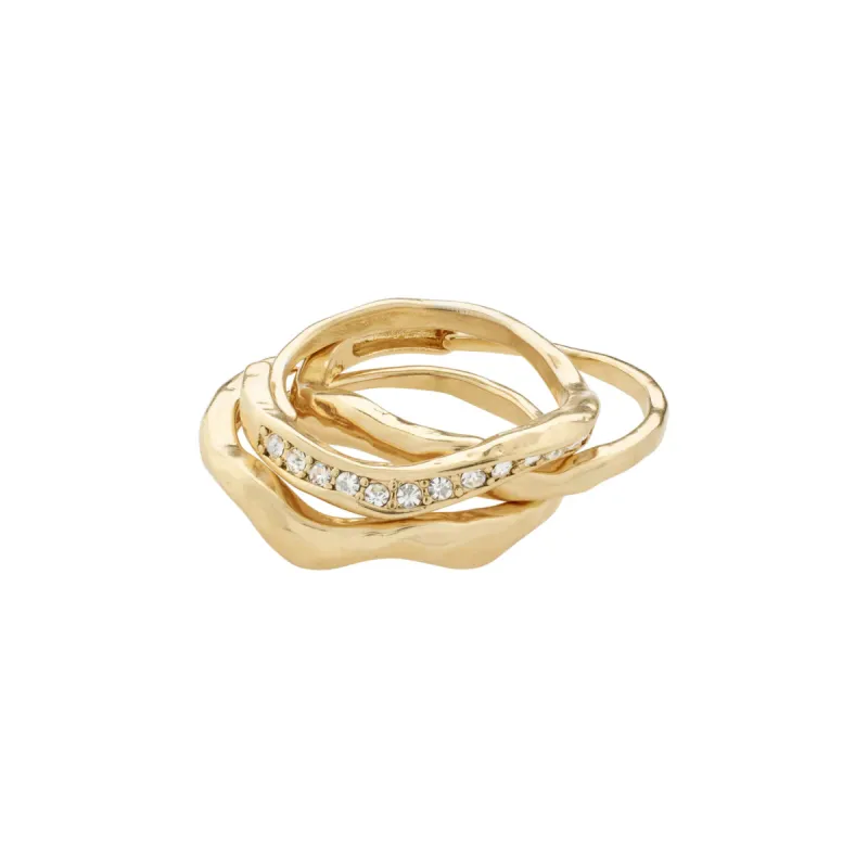True Gold Plated Crystal Ring Set sold by Silver Lotus