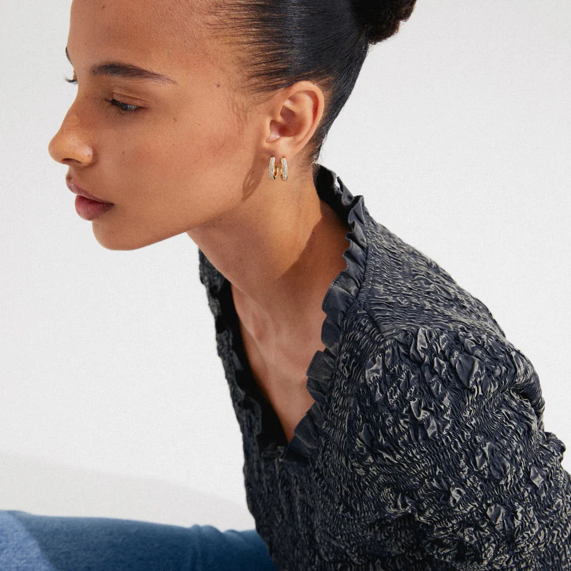 Bloom Gold Plated Crystal Hoops sold by Silver Lotus product image thumbnail 2