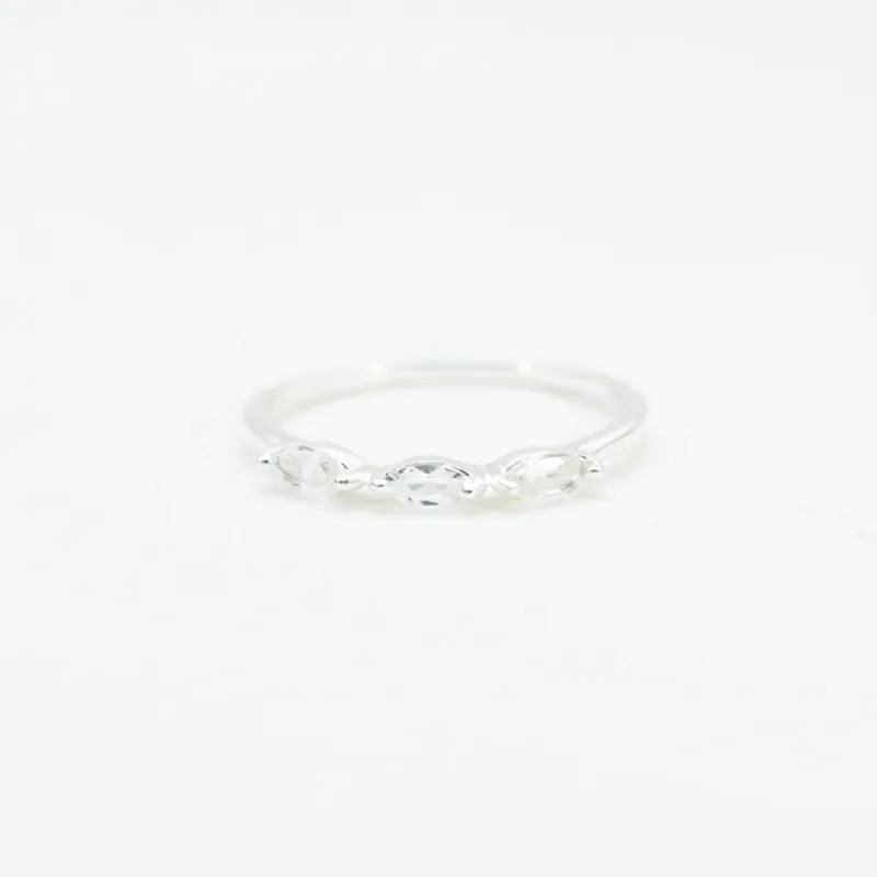 Silver Three Marquis Ring sold by Silver Lotus
