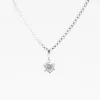 Silver Round Claw Set Cubic Zirconia Necklace sold by Silver Lotus