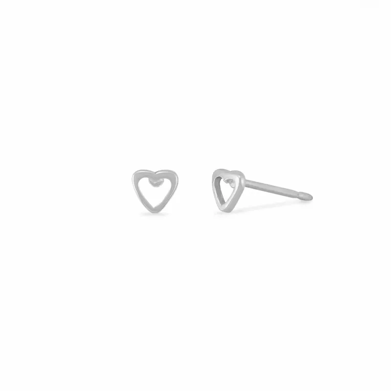 Silver Cutout Heart Studs sold by Silver Lotus