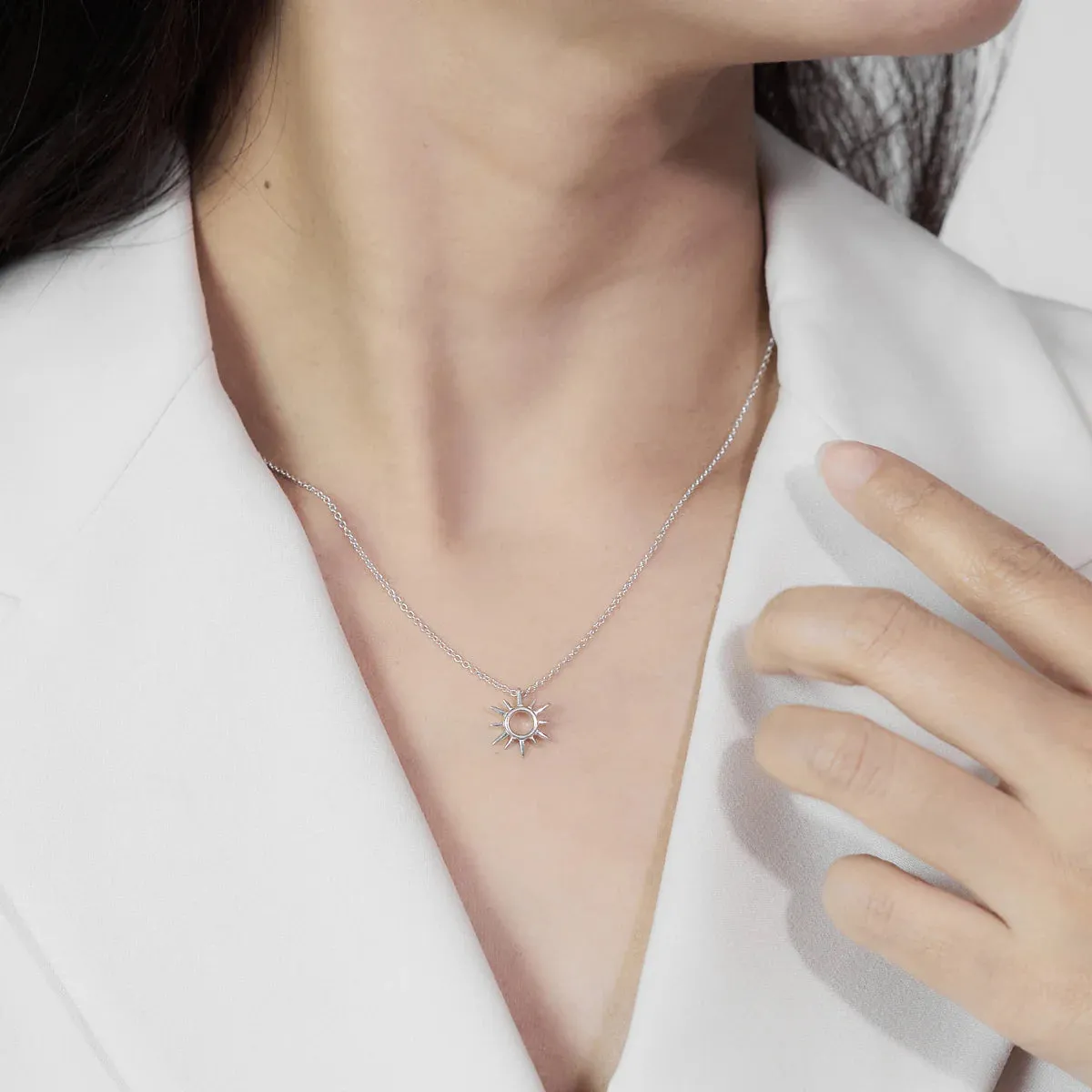 Cutout Silver Sun Necklace sold by Silver Lotus product image thumbnail 2