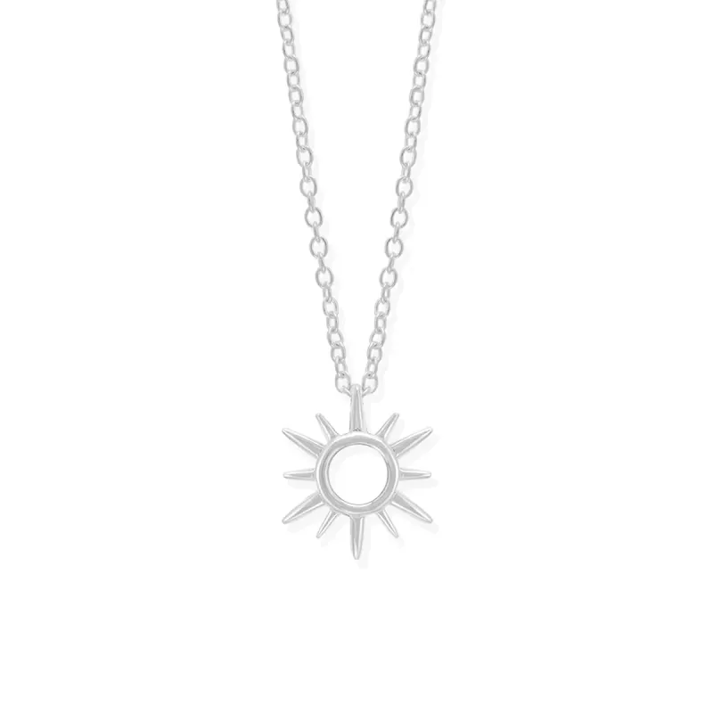 Cutout Silver Sun Necklace sold by Silver Lotus