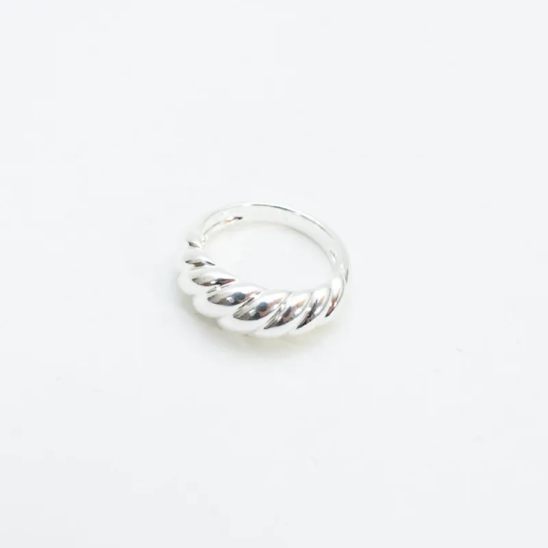 Thin Silver Croissant Dome Ring sold by Silver Lotus
