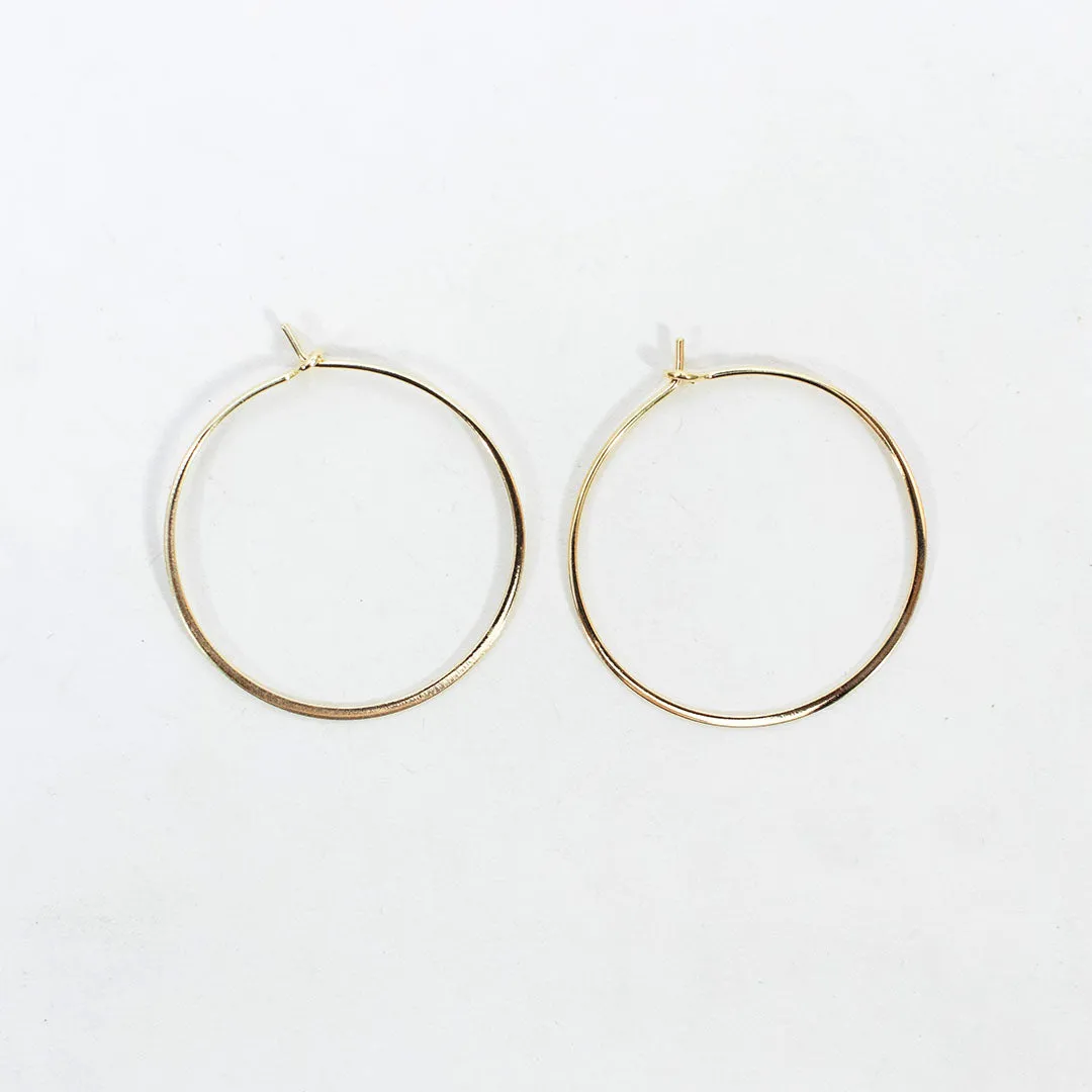 Thin Medium Gold Vermeil Hoops sold by Silver Lotus