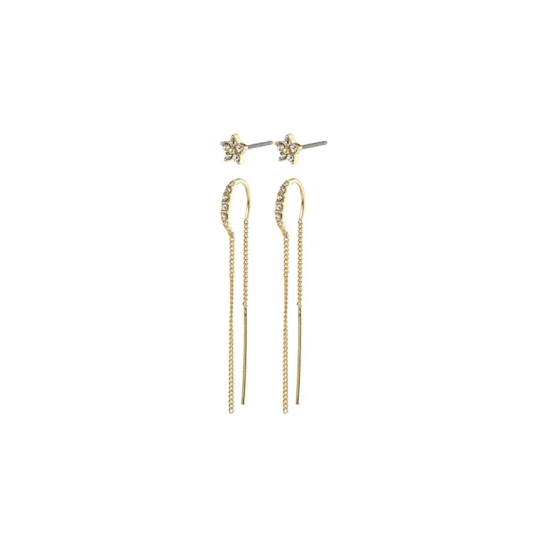 Rebecca Gold Plated Crystal Earring Set sold by Silver Lotus
