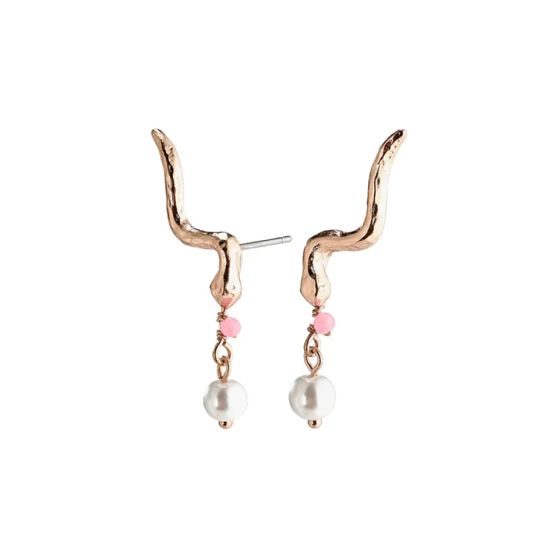 Poesy Rose Gold Plated Studs sold by Silver Lotus