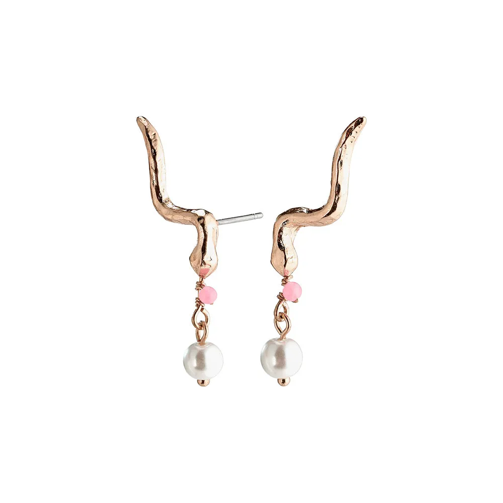 Poesy Rose Gold Plated Studs sold by Silver Lotus