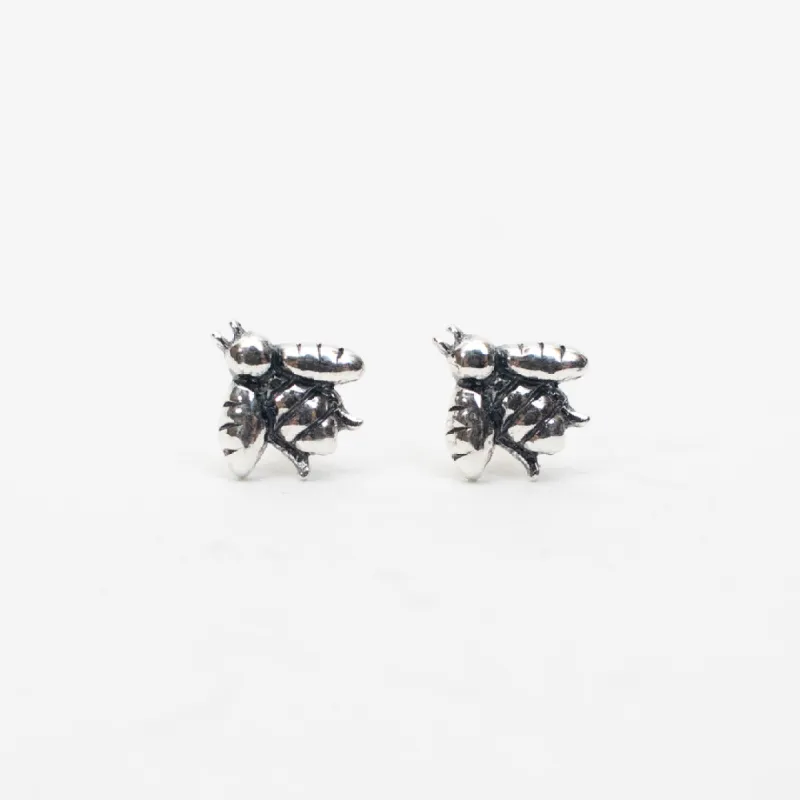 Tiny Silver Bee Studs sold by Silver Lotus