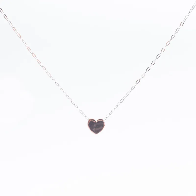 Rose Gold Vermeil Small Heart Puff Necklace sold by Silver Lotus
