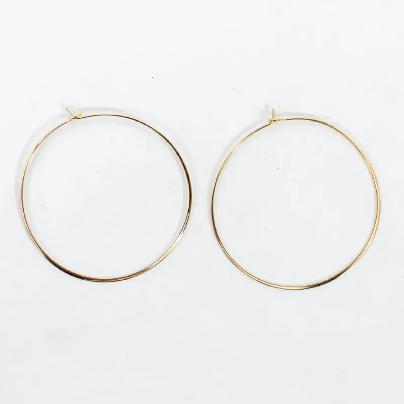 Thin Extra Large Gold Vermeil Hoops sold by Silver Lotus
