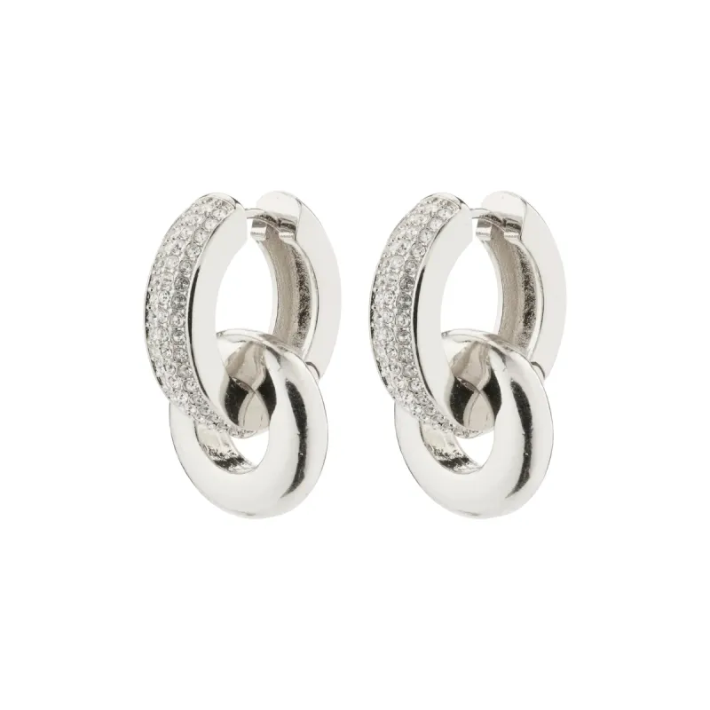 Learn Silver Plated Crystal Hoops sold by Silver Lotus