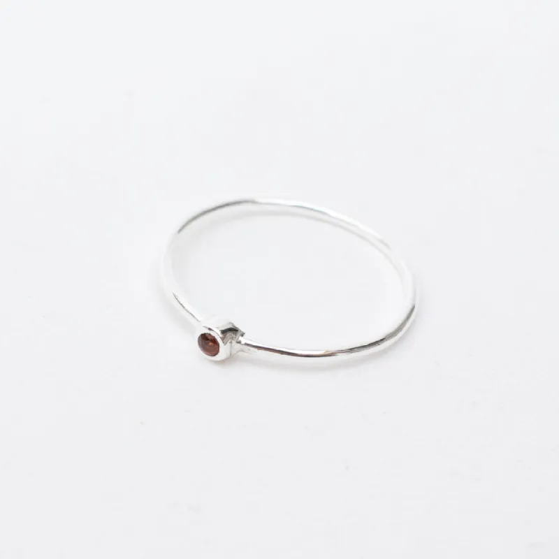 Small Round Silver Stone Ring sold by Silver Lotus