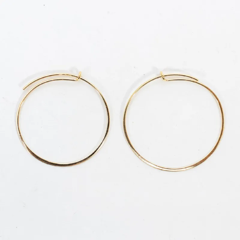 Thin Large Gold Vermeil Hoops sold by Silver Lotus