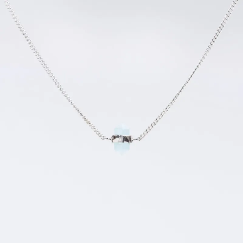 Silver Aquamarine Wrap Necklace sold by Silver Lotus