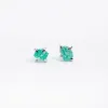 Silver Raw Emerald Faceted Claw Studs sold by Silver Lotus
