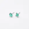 Silver Raw Emerald Faceted Claw Studs sold by Silver Lotus