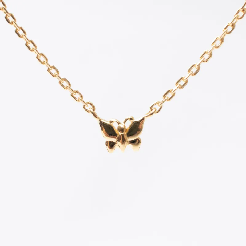Tiny Gold Vermeil Butterfly Necklace sold by Silver Lotus