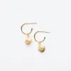 Gold Vermeil Hanging Shell Hoops sold by Silver Lotus
