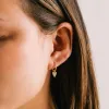 Flutter Gold Heart Huggie Drop Hoops sold by Silver Lotus