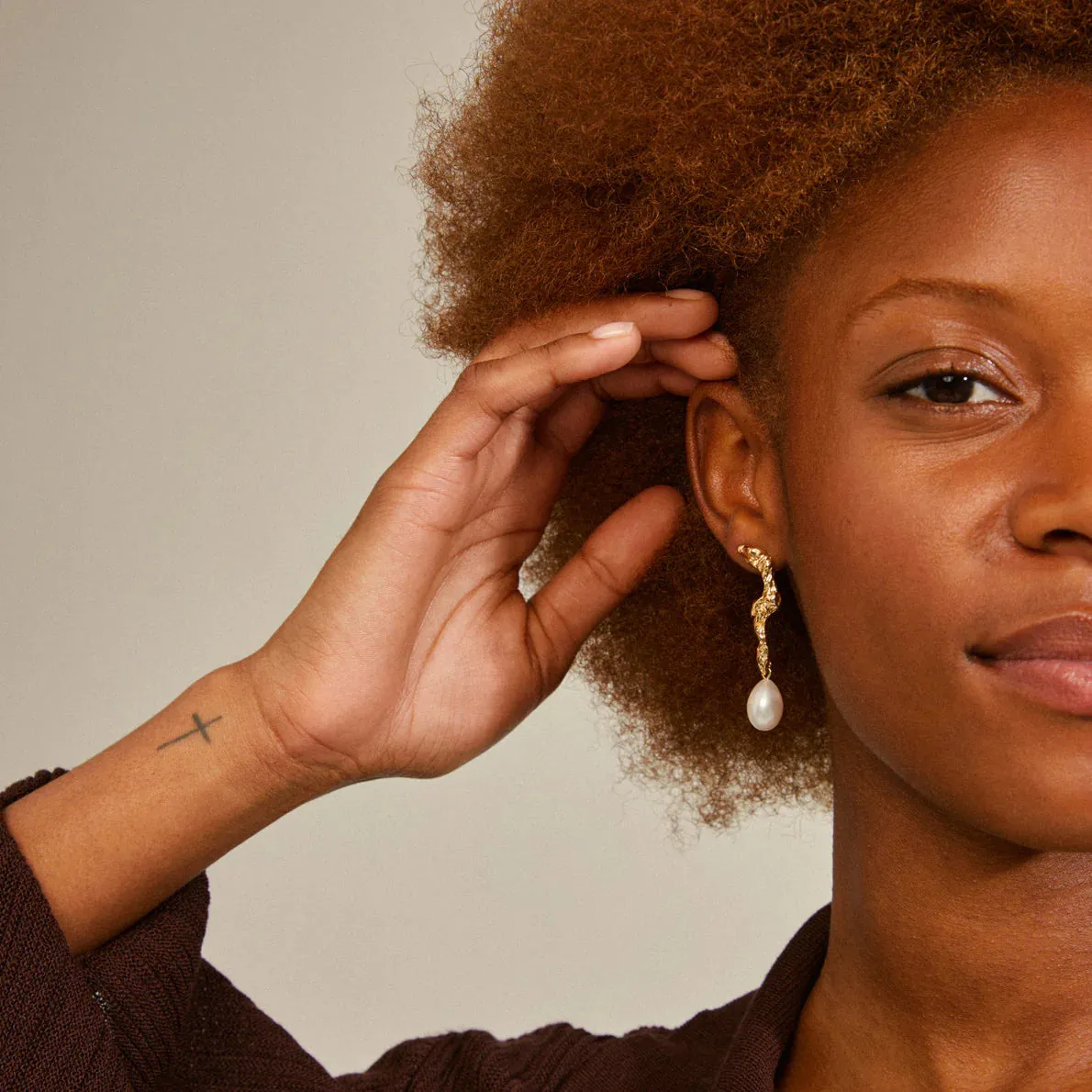 Moon Gold Plated Earrings sold by Silver Lotus product image thumbnail 2