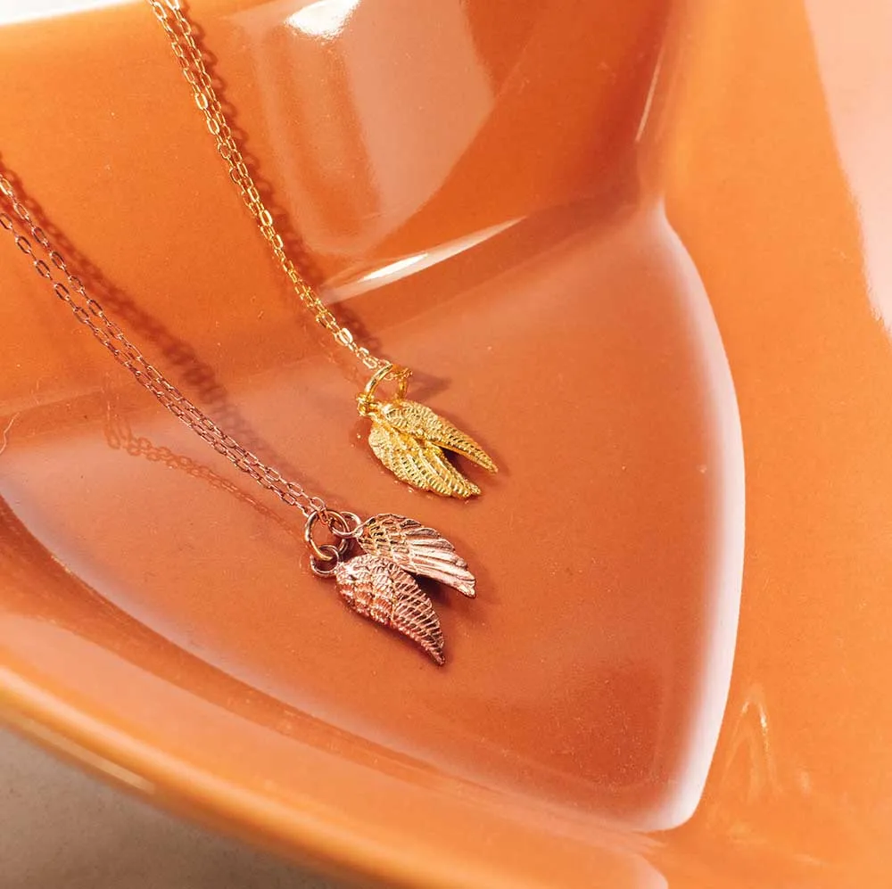 Rose Gold Vermeil Double Wing Necklace sold by Silver Lotus product image thumbnail 3