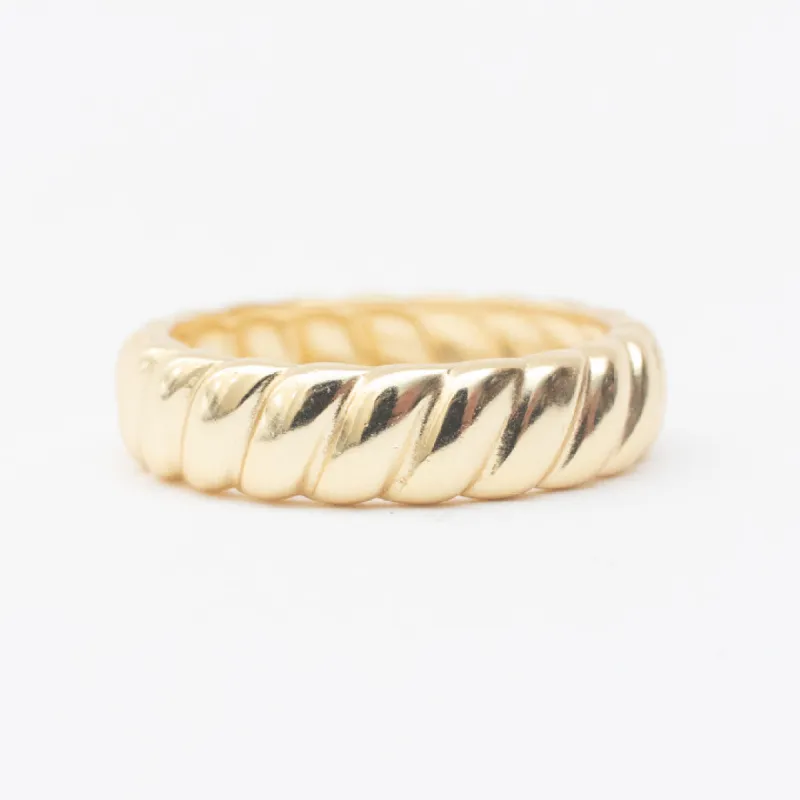 Gold Vermeil Twisted Chunky Band sold by Silver Lotus