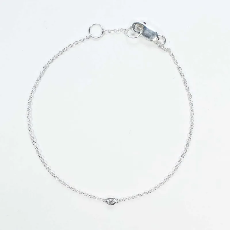 3mm Silver Crystal Solitaire Bracelet sold by Silver Lotus