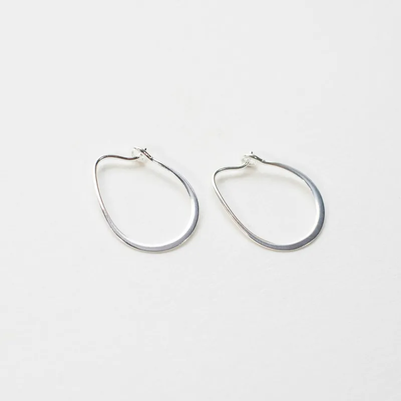 Silver Pear Shaped Wire Hoops sold by Silver Lotus