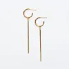 Gold Vermeil Hoops with Hanging Bars sold by Silver Lotus