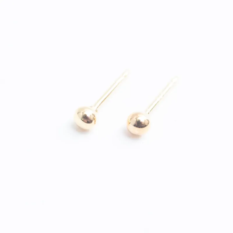 Gold Vermeil Small Ball Studs sold by Silver Lotus