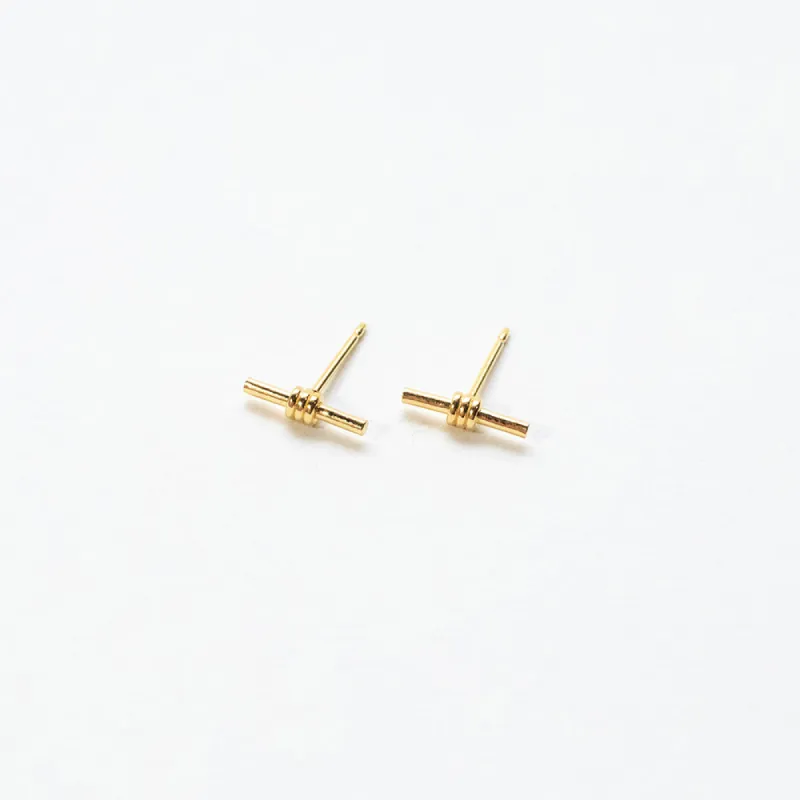 Gold Vermeil Wrapped Bar Studs sold by Silver Lotus