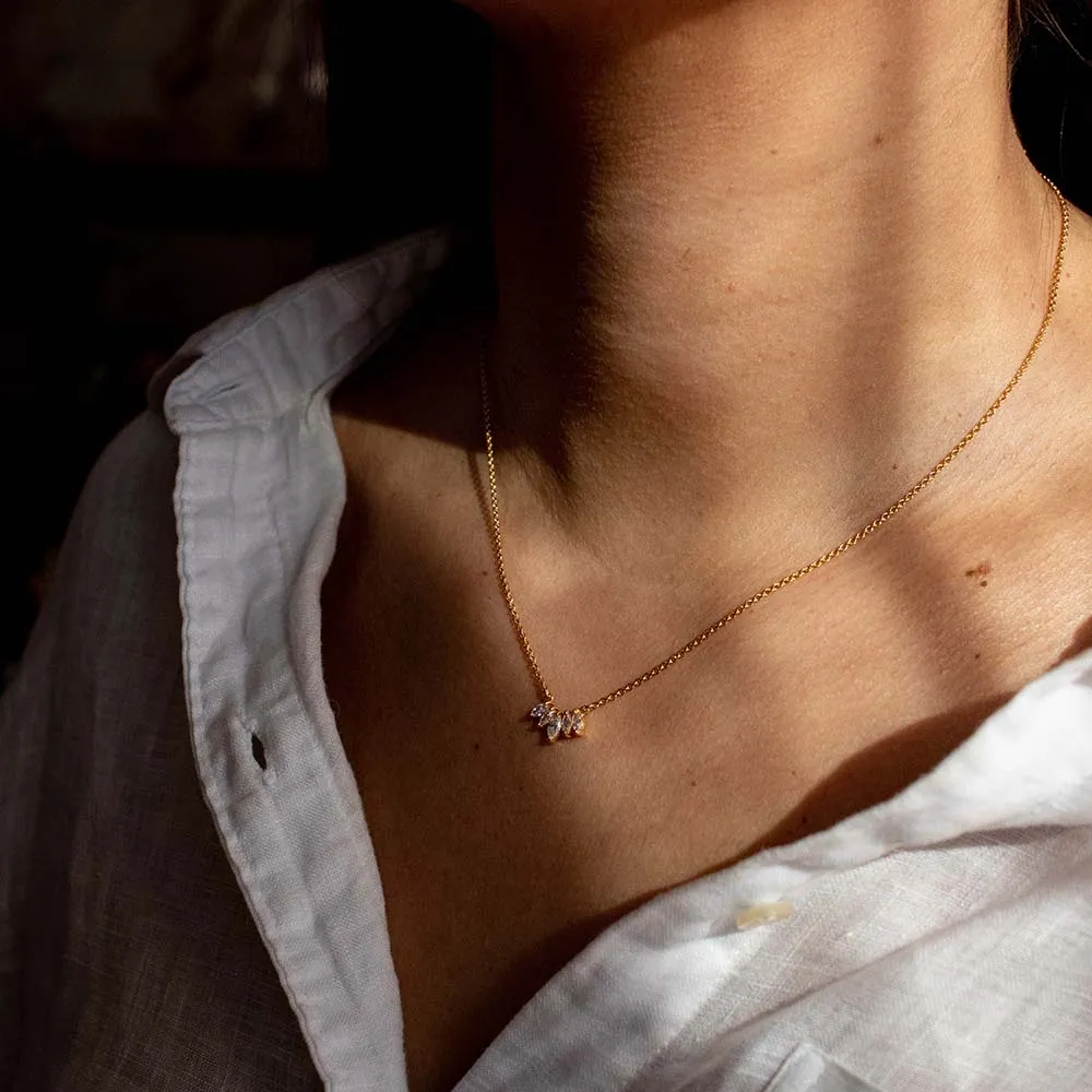 Gold Vermeil Curve Marquis Necklace sold by Silver Lotus product image thumbnail 2