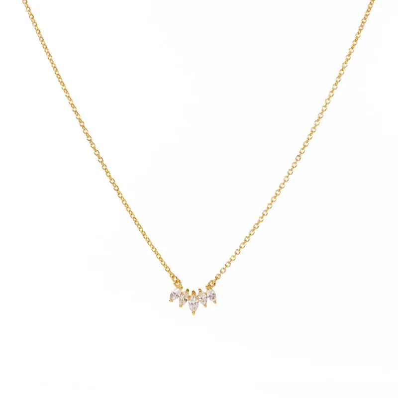 Gold Vermeil Curve Marquis Necklace sold by Silver Lotus