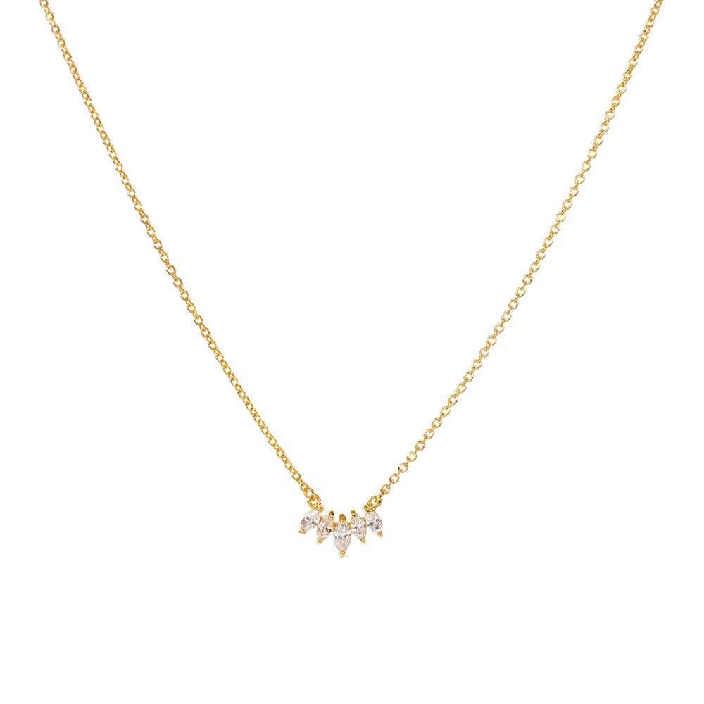 Gold Vermeil Curve Marquis Necklace sold by Silver Lotus