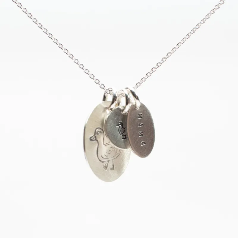 Mama Duck Silver Necklace sold by Silver Lotus